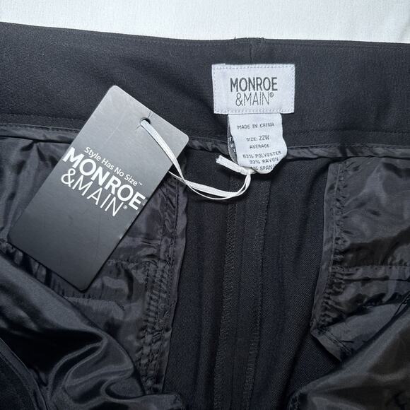 Monroe & Main Womens Pants 22W Black Wide Leg Trousers Career Office Pants NWT - Picture 8 of 14